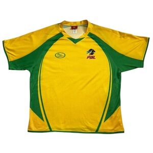 Vintage POL Soccer Jersey Yellow Green Australia Football Supporter Y2K Size L
